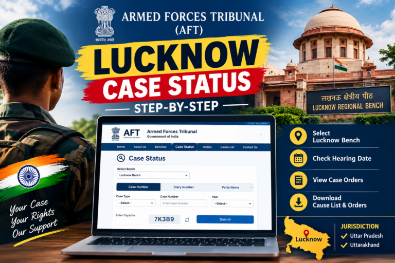 How to search for Armed Forces Tribunal AFT Lucknow case status online on a mobile phone.