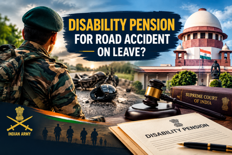 A judge's gavel on documents representing Supreme Court rules for army disability pension claims.