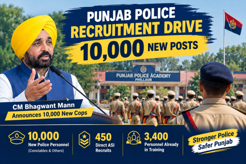 CM Bhagwant Mann Announces 10,000 New Cops for Punjab Police